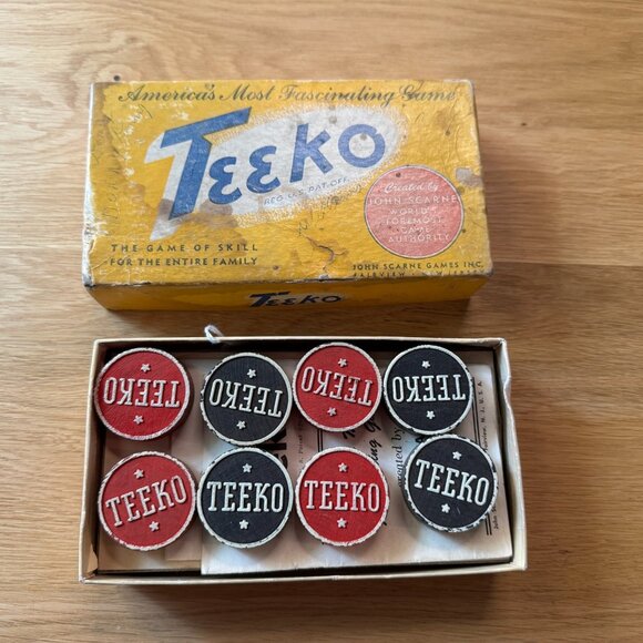 Vintage John Scarne Teeko Strategy Board Game & Token Markers, Copyright 1952 - Picture 5 of 16